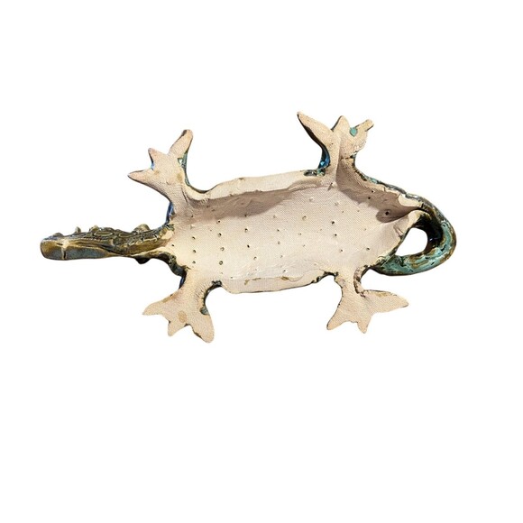 Handmade Green Alligator / Croc Glazed Figurine  Artsy  Abstract  Unusual - Picture 9 of 10
